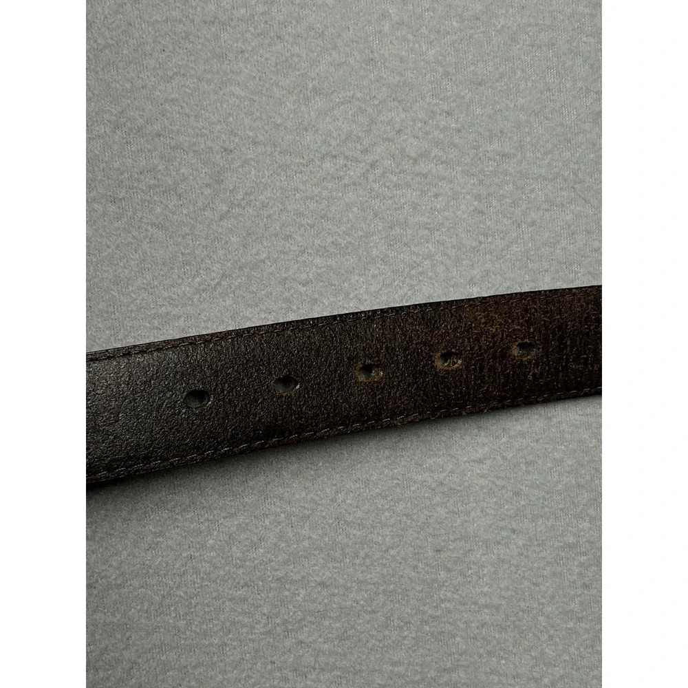 Columbia Mens Leather Belt 34 Tan Brown Textured Contrast Stitch rugged 11CO0289
